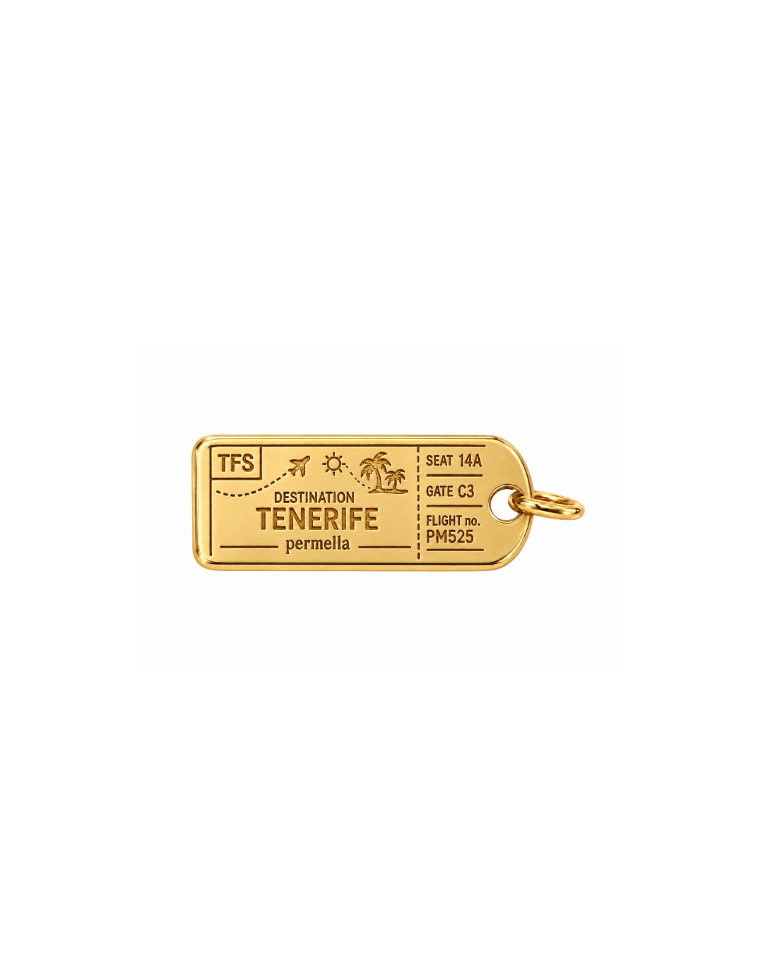 Tenerife Plane Ticket Charm