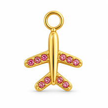 Pink Zircon Airplane Charm