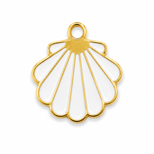 White Enamel Shell Charm