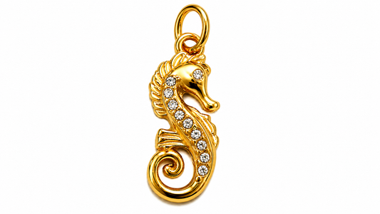 Zircon Seahorse Charm
