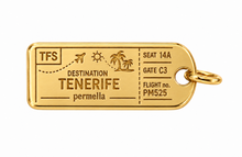 Tenerife Plane Ticket Charm