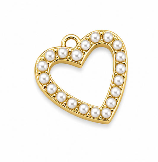 Pearl Heart Charm