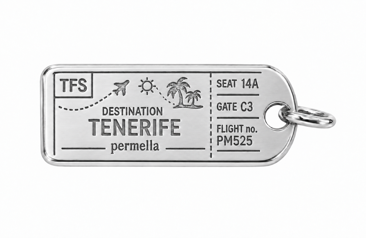 Tenerife Plane Ticket Charm