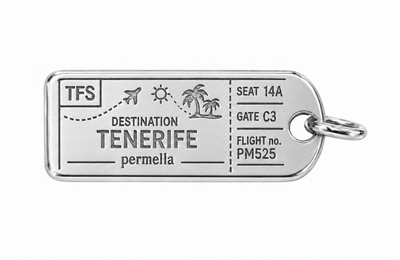 Tenerife Plane Ticket Charm