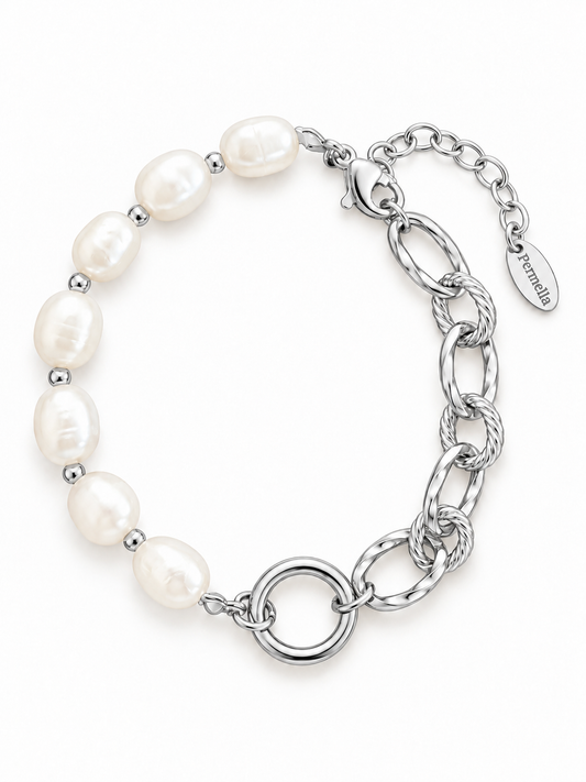 Half Beaded Pearl Bracelet