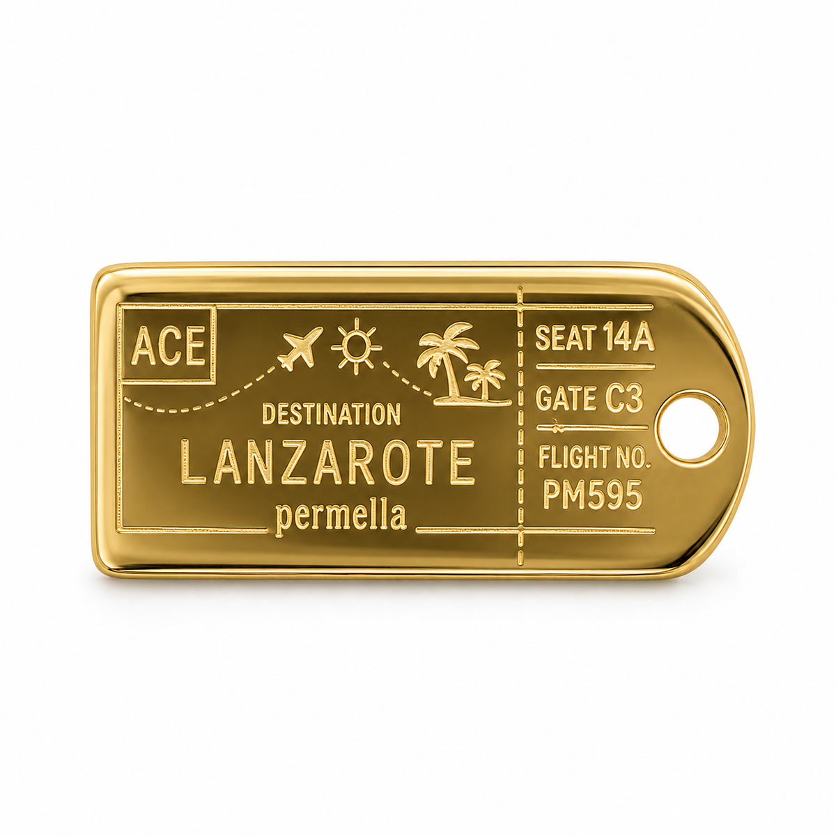 Lanzarote Plane Ticket Charm