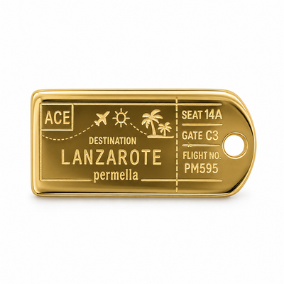 Lanzarote Plane Ticket Charm
