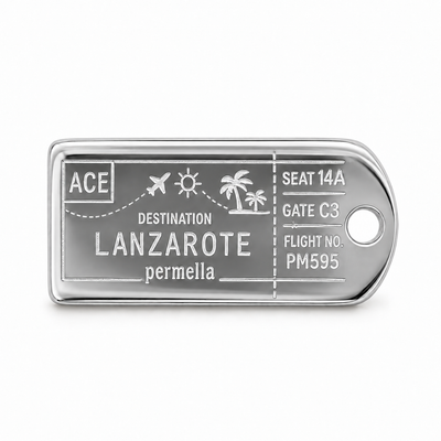Lanzarote Plane Ticket Charm