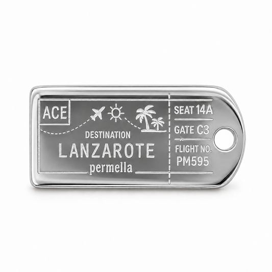 Lanzarote Plane Ticket Charm